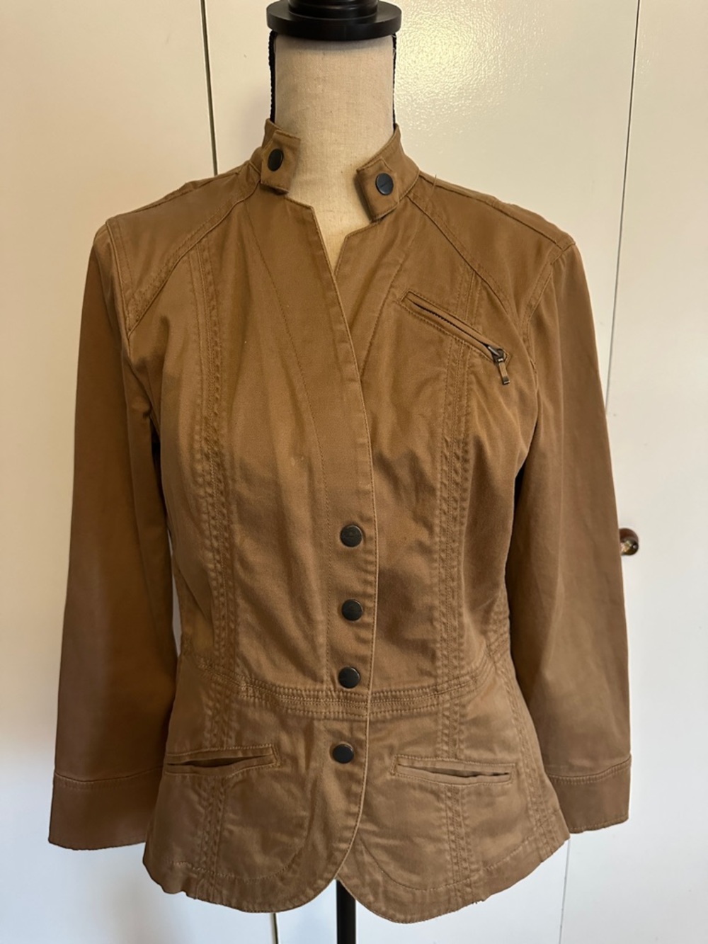 Cold water Creek Women's Tan Utility Button-Front Jacket